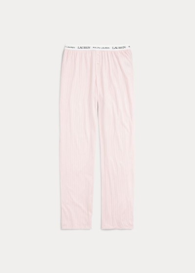 Pantalones De Pijama Ralph Lauren Mujer Rosas / Blancos / Rayas - Striped Jersey - BZOXJ8607